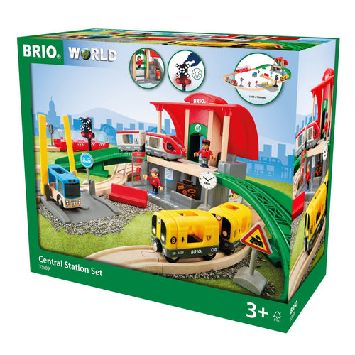 Brio World - Set Estación Central, Brio Ferrocarriles, Set Of Construcción Wood Tren Toy 33989 — image 1
