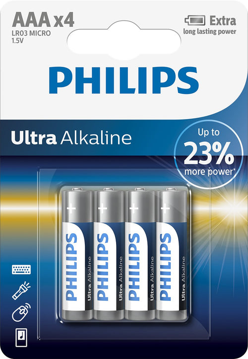 Philips - Ultra Alkaline Battery Aaa LR03 BLISTER*4 — image 1