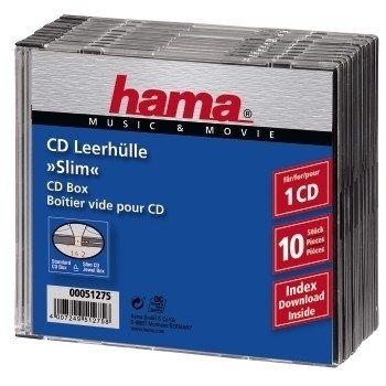 Hama Cd Slim Jewel Case, Pack 10 1 Drives Transparent — image 1