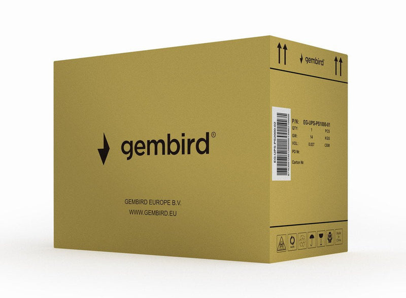 Gembird UPS Onda Senoidal 2000VA Display LCD 2 Schuko 3 Sali C13 USB Black