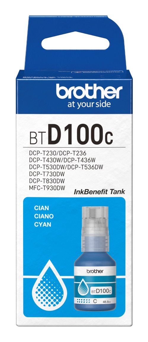 Brother Ink BTD100C Genuine Cyan Ink Bottle