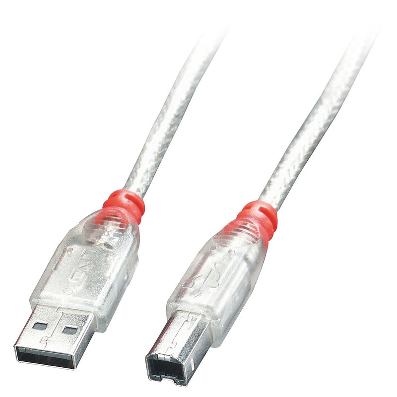 Lindy 41751 USB Cable 0,5M USB 2.0 USB a USB B Transparent