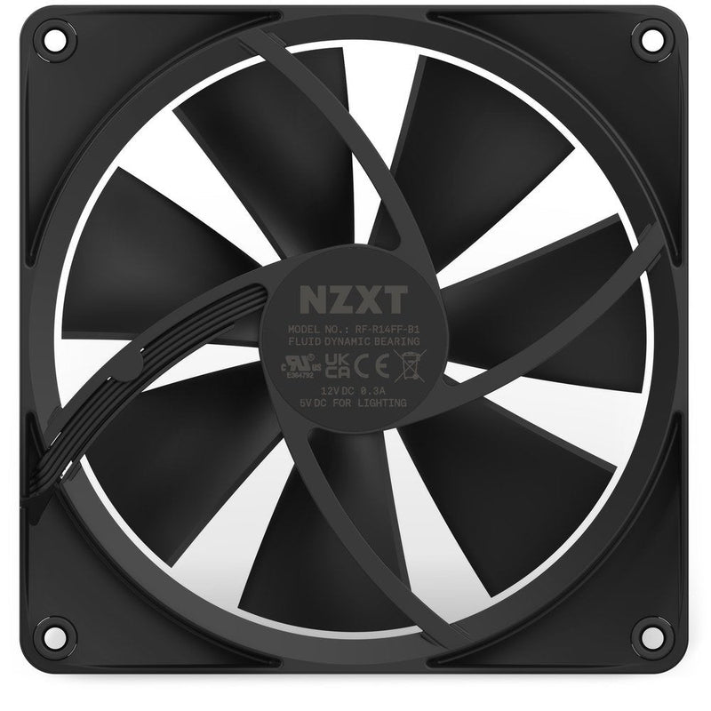 Nzxt Fan F140 RGB Single 140X140X26, RF-R14SF-B1 (1 Unit