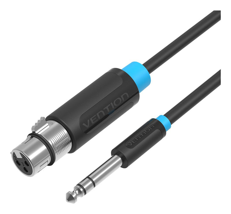 Vention Cable Audio Stereo Jack 6.5/M Xlr/H 2M Black 2M/ Jack 6,5MM a Xlr Female