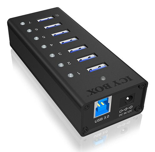 Hub 7-PORT Icybox USB 3.0 IB-AC618 Aluminium
