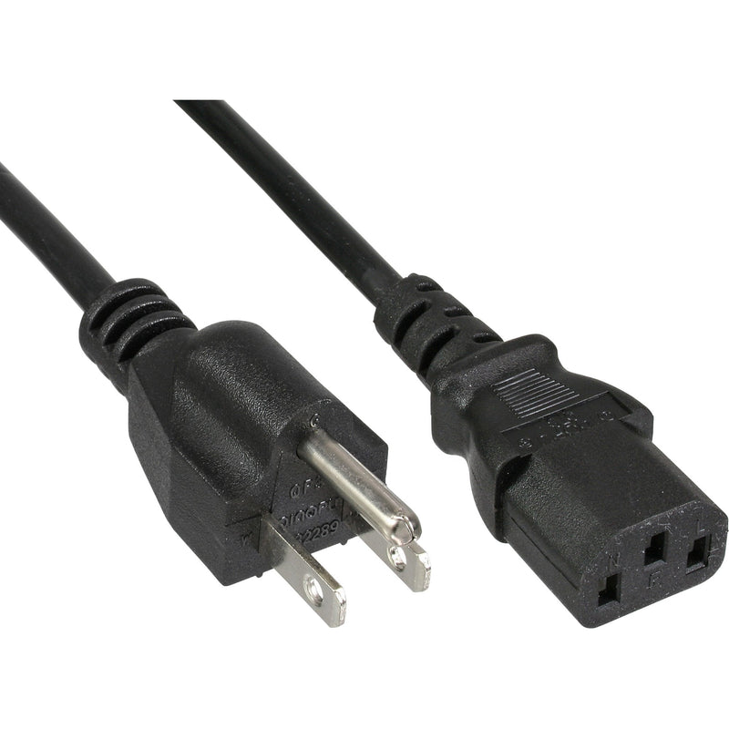 Inline Cable Power , Plug Ee. Uu. a Connector IEC C13 3 Pines, Black 18 Awg, 1,0M