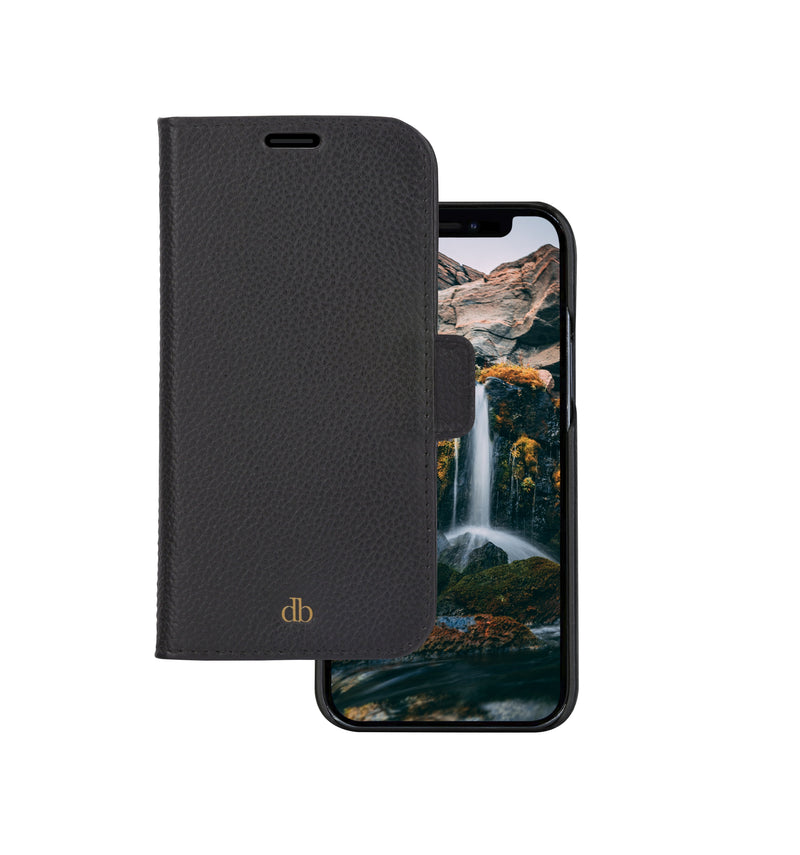 DBRAMANTE1928 New York Case With Cover Phone Mobile Phone 2 1 Leather Pebble Grano Complete Black Noche Apple