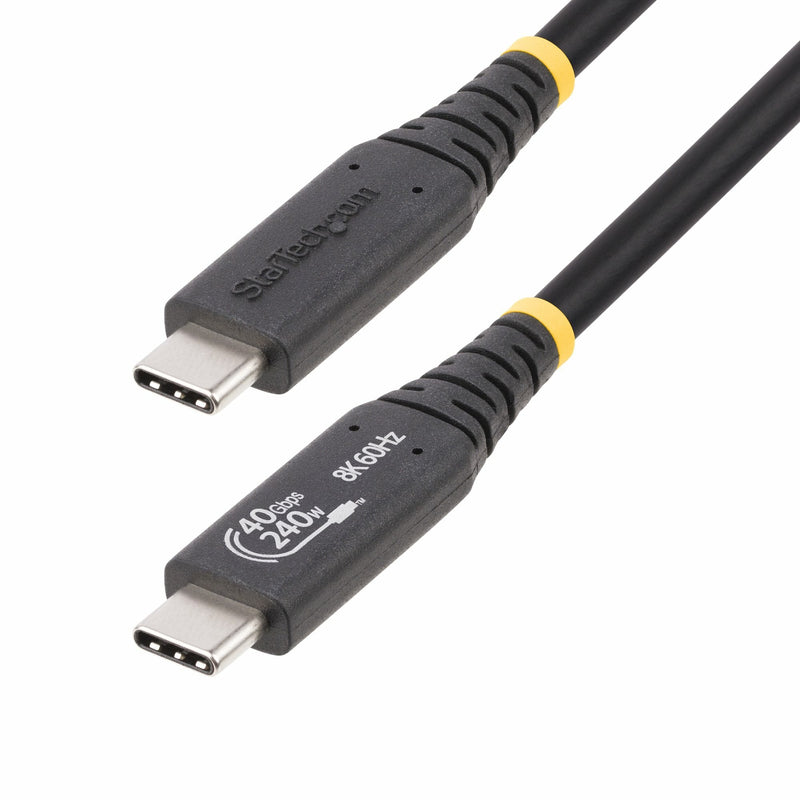 StarTech.com 50CM (1.6FT) USB4 Cable Usb-if Certified USB-C Cord 40Gbps - USB Typ-c-cable - 24 Pin USB-C Zu 24