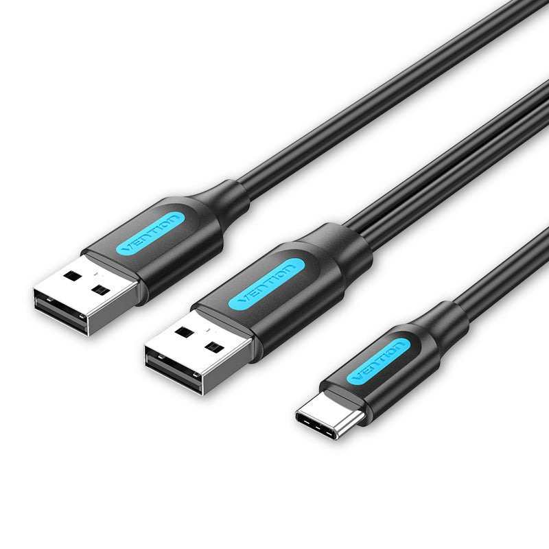 Vention USB Cable 2.0 Cqkbf USB Type-c Male 2x USB Male 480Mbps 1M Black