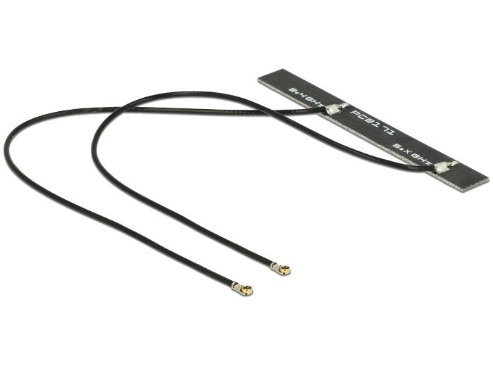 Delock Double Antenna WLAN Wi-Fi 6E Double Band 2 X Mhf® 4L Male 5 dBi And Pcb 2 X 15CM Internal Self-adhesive