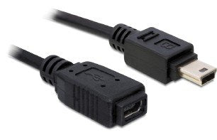 Delock 82667 Cable Mini USB M/H 1M Black — image 1