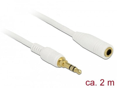 Delock 85579 Cable Audio Jack 3,5MM 3 Pin M/H 2M White — image 1