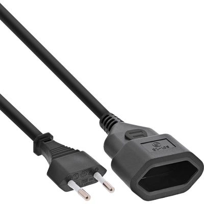 Inline Euro Type C Plug Power Extension Male a Female Black 3M — image 1