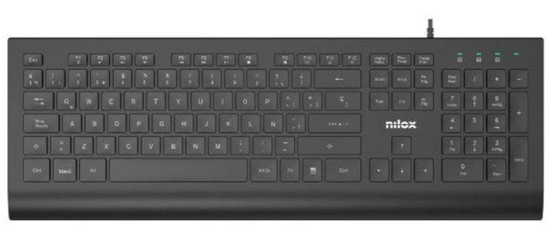 Keyboard Spanish With Cable Black