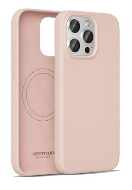 Case Silicone With Magsafe Vention KUFP0-30 Compatible With Iphone 15 Pro Pink — image 1