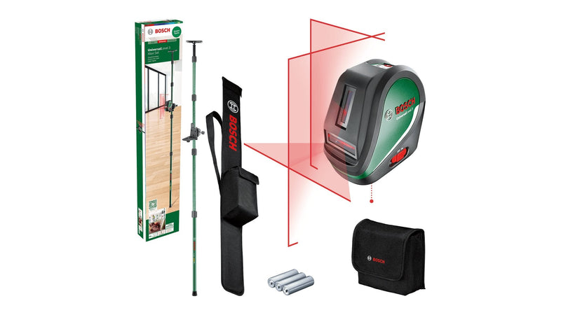Bosch Bricolaje And Garden Láser Líneas Cruzadas Universallevel 3 Maxi Set Green/Black Líneas Láser Rojas, Ran