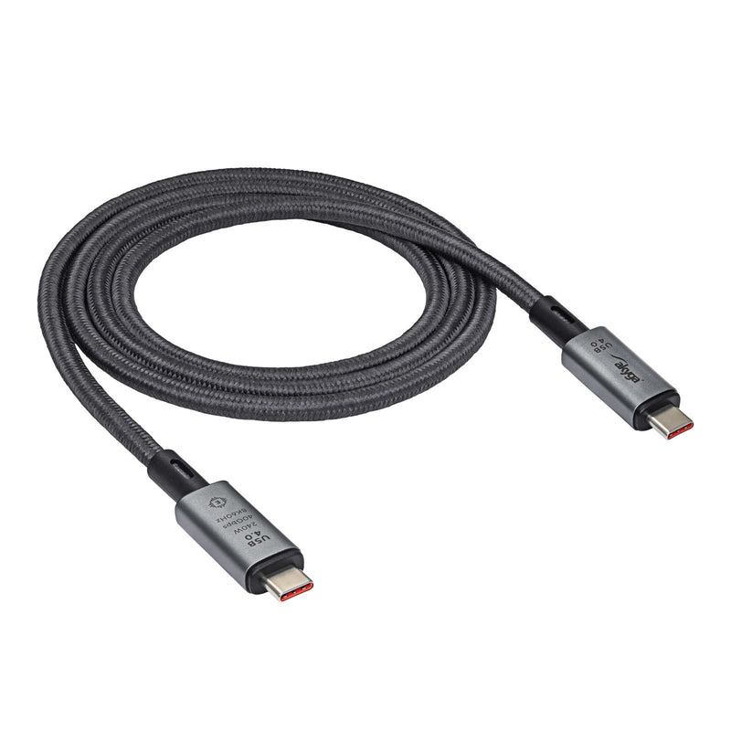 Akyga AK-USB-45 USB Cable 1M USB4 Gen 3X2 USB C Black