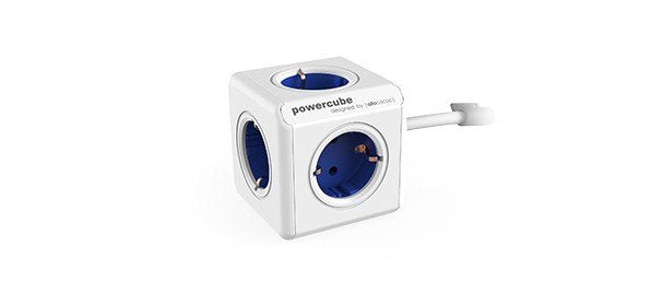 Powercube Power Strip Allocacoc Extended Blue Type F/5 Sockets/Cable Fixed 1.5M/Includes Adapt 1300BL/Deexpc