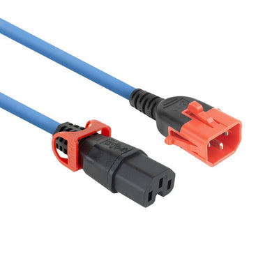 Powercord C14 IEC Lock + Dual Locking - C15 IEC Lock + Blue 1M, PC3870 — image 1