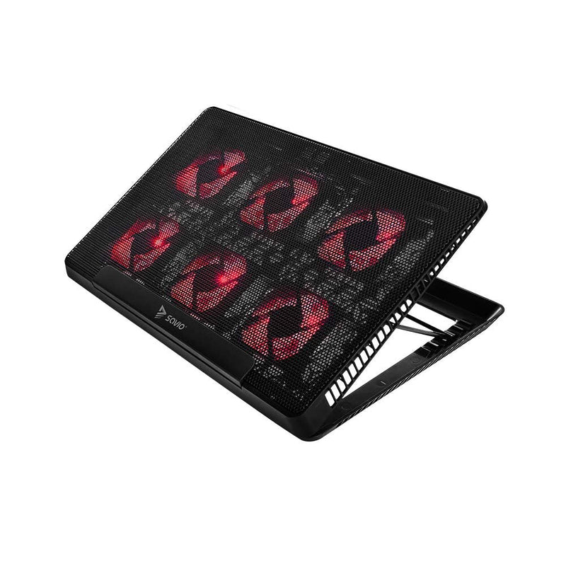 Savio Laptop Cooling Pad 6 Backlit Fans 2000 Rpm COS-01 Pad Fría 43,9CM (17.3) Black Red