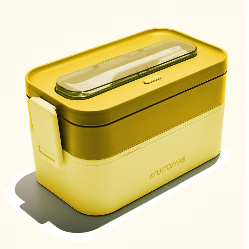 Muitomas, Lunch Box 1700ML, With Cutlery And Dos Compartimentos, Recipiente Airtight Alimentos, Apta Microwave
