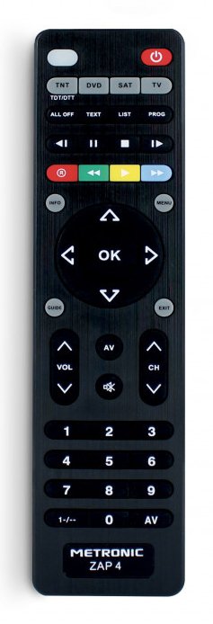 Metronic Remote Control Universal Zap 4 TV + Tdt + Sat + Dvd 495325 — image 1