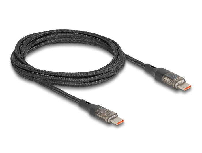Delock 85409 Cable Datos And Charging Fast USB 2.0 USB Type-c™ Male a Male PD 3.0 100W With Indicación Power T