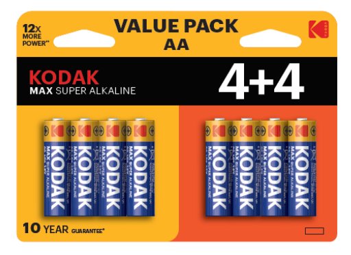 Kodak Batteries Alcalina Max. Aa LR6 Blister 4 + 4