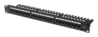 Lanberg Patch Panel 24 Ports 1U 19 CAT.6 UTP With Organiser Cables Black — image 1