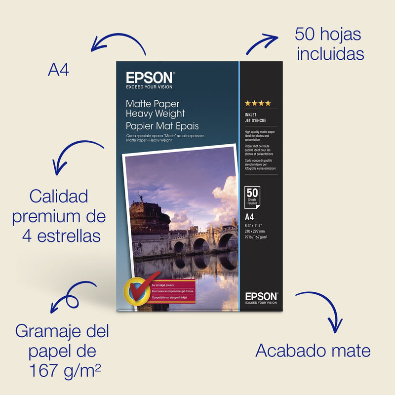Epson Paper Inkjet Matte A4 167GR 50 Hojas