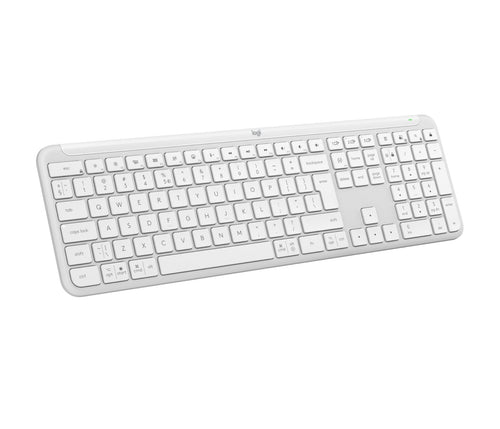 Logitech Keyboard English K950 Signature Slim Keyboard RF Wireless + Bluetooth QWERTY Ee.uu. White — image 1