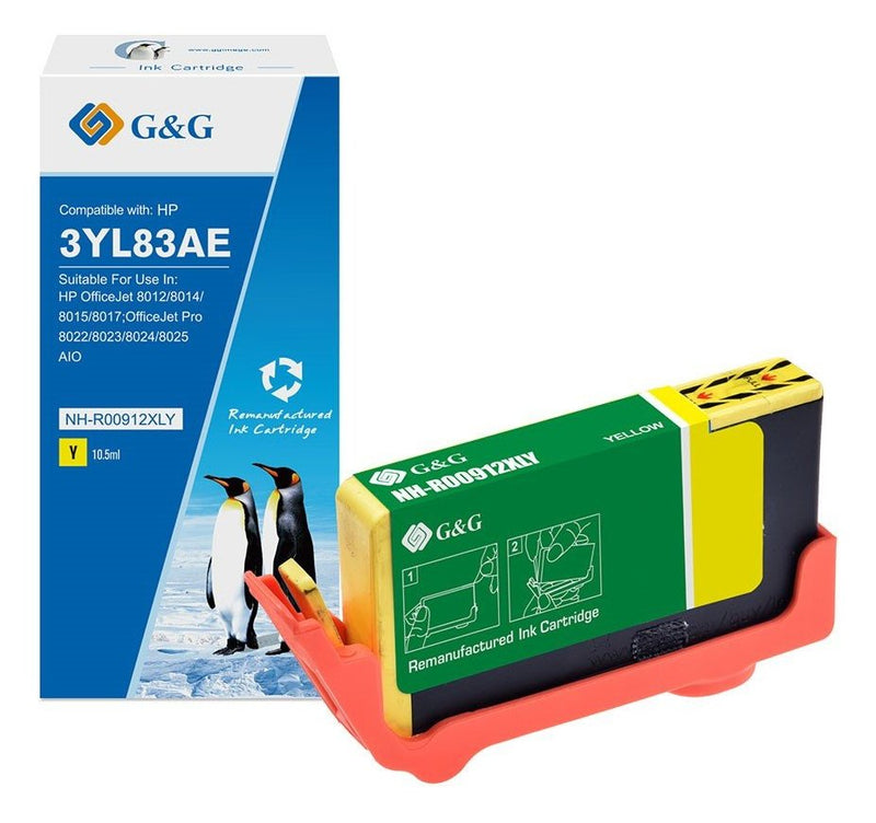 G&g Xl- Ink Cartridge Compatible HP 912XL/ 3YL83AE Yellow