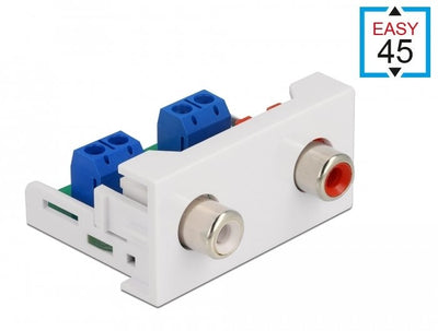 Delock Módulo Easy 45 2 X Rca Female 22,5 X 45MM — image 1