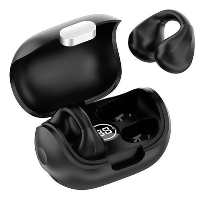 Headphones Cool Stereo Bluetooth Earbuds Clip Black — image 1