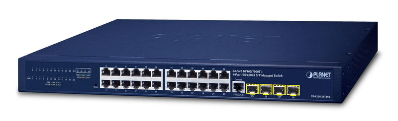 Planet 24-PORT 10/100/1000T + 4-PORT 1G/2.5G Sfp AC + DC