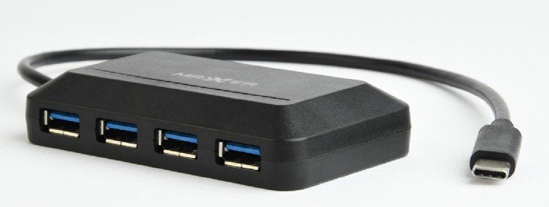 Maxxter ACT-HUB3C-4P Hub Interfaz USB 3.2 Gen 1 (3.1 Gen 1) Type-a 5000 Mbit/S Black
