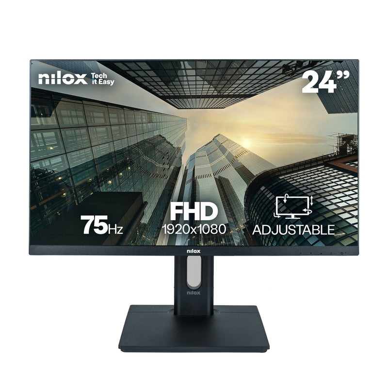 Nilox Monitor 24 DP HDMI VGA NXM24REGWEB01 IPS FHD 75HZ 5MS 250CD/Mâ² 2X2W Webcam VESA 100X100 Black