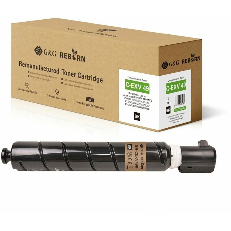 G&g Reborn Toner Compatible With Canon C-exv 49 (8524B002) B
