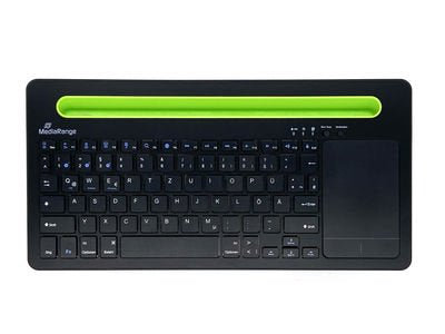 Mediarange Keyboard German Suizo MROS131 Bluetooth Qwertz Black Green — image 1