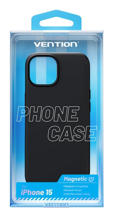 Vention Case Silicone With Magsafe KUFB0-10 Compatible With Iphone 15 Black