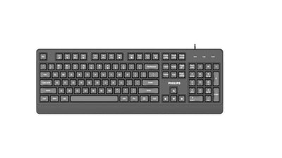 Philips Keyboard SPK6247B With USB Cable 2.0 Plug And Play Accesos Multimedia Black Matte Ergonomico — image 1