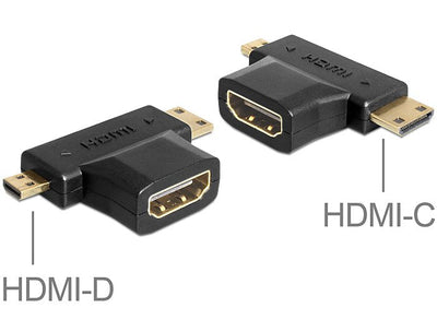 Delock Adapter Hdmi-a Female Hdmi-c + Hdmi-d Male — image 1