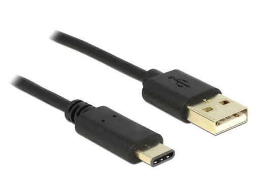 Delock 2M, USB 2.0-A/USB 2.0-C USB Cable 2.0 USB a USB C Black — image 1