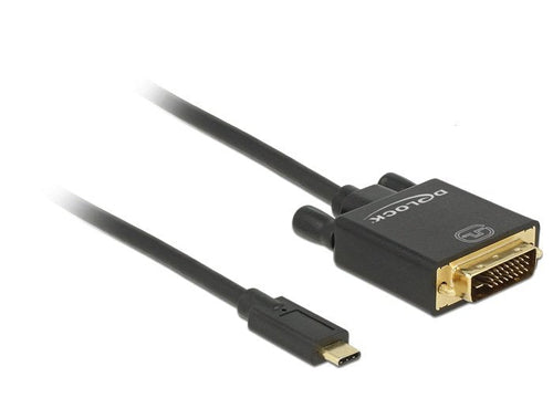 Delock USB C DVI 24 + 1 Connector Male Dp-alt Mode 4K 30 HZ 3M Black — image 1