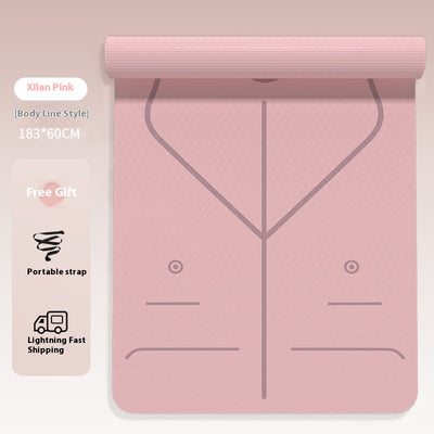 Home Yoga Mat Body Line TPE Anti-skid Shock Absorption