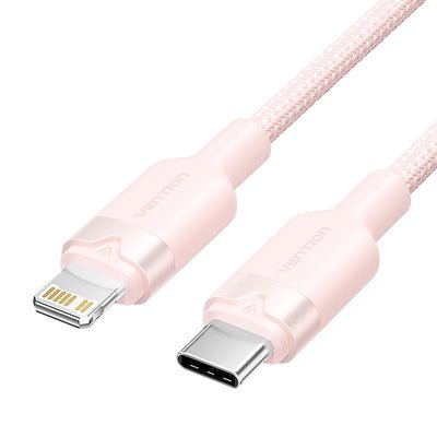Vention USB Cable Type-c Lightning Lalpf USB Type-c Male Lightning Male 27W 480Mbps 1M Pink