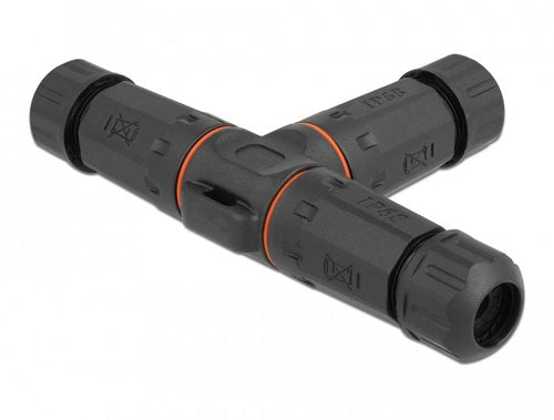 Delock Empalme Cable T-form Outdoor 2 Pin, IP68 Waterproof Atornillable, Diámetro Cable 4,5 - 7,5MM Black — image 1