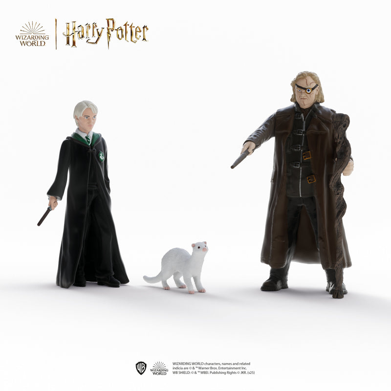 Schleich Figure Wizarding World Harry Potter - Mad-eye Moody And Draco Malfoy With Hurón, Toy 14907