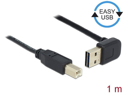 Delock Cable Easy-USB 2.0 Type a Connector Male Angulado Arriba Abajo USB 2.0 Type B Connector Male 1M — image 1