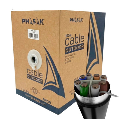 Bobina Network Cable Outdoor Cca Sólido Box FTP CAT.6 100 Metres — image 1